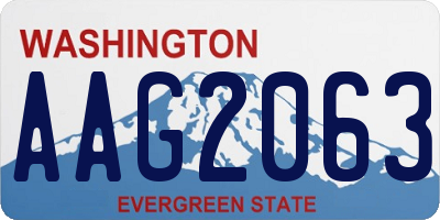 WA license plate AAG2063