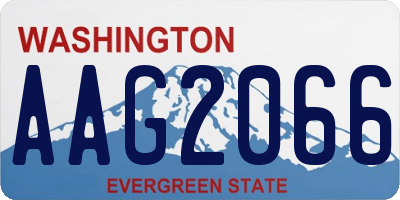 WA license plate AAG2066