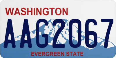 WA license plate AAG2067