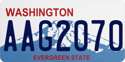 WA license plate AAG2070