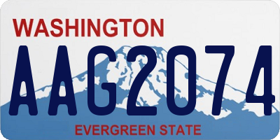 WA license plate AAG2074