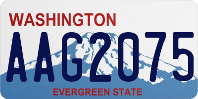 WA license plate AAG2075