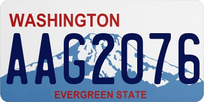 WA license plate AAG2076