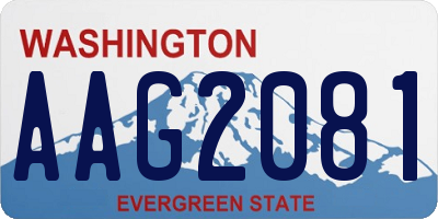 WA license plate AAG2081