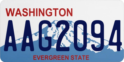 WA license plate AAG2094