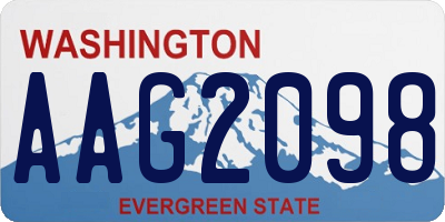 WA license plate AAG2098