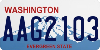 WA license plate AAG2103