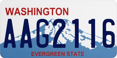 WA license plate AAG2116
