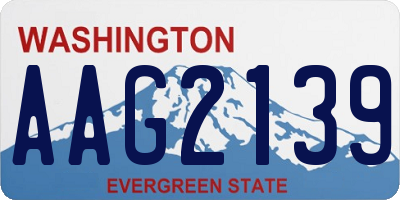 WA license plate AAG2139