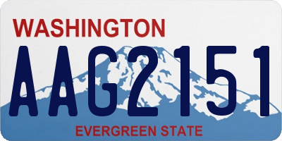 WA license plate AAG2151