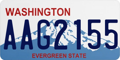 WA license plate AAG2155