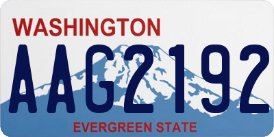 WA license plate AAG2192