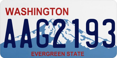 WA license plate AAG2193