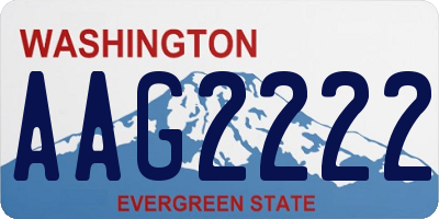 WA license plate AAG2222