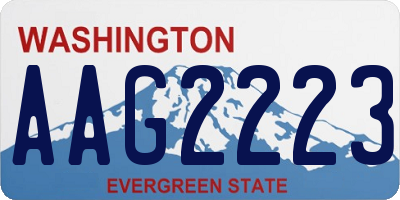 WA license plate AAG2223