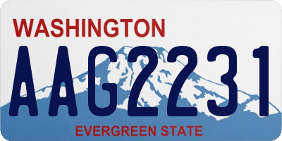 WA license plate AAG2231
