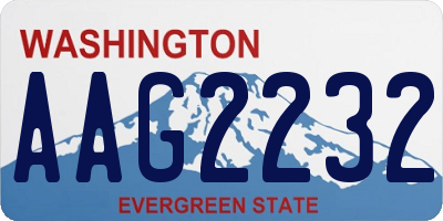 WA license plate AAG2232