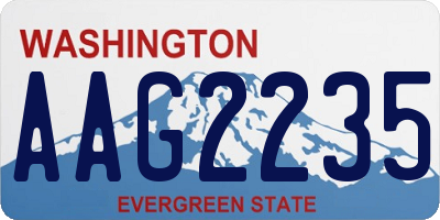 WA license plate AAG2235