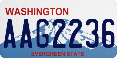 WA license plate AAG2236
