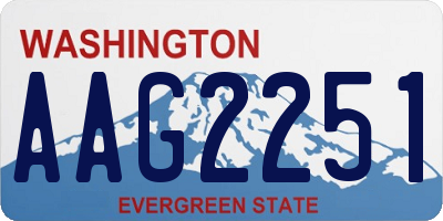 WA license plate AAG2251
