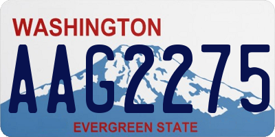 WA license plate AAG2275