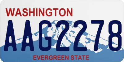 WA license plate AAG2278