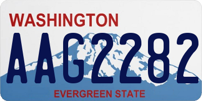 WA license plate AAG2282