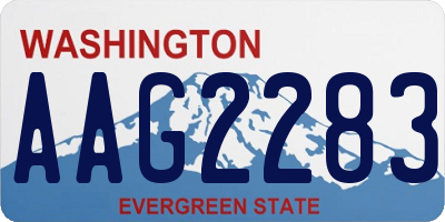 WA license plate AAG2283