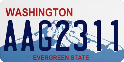 WA license plate AAG2311