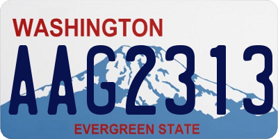 WA license plate AAG2313