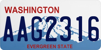 WA license plate AAG2316