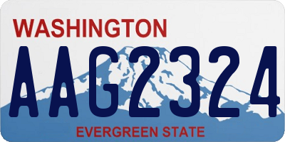 WA license plate AAG2324
