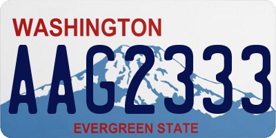 WA license plate AAG2333