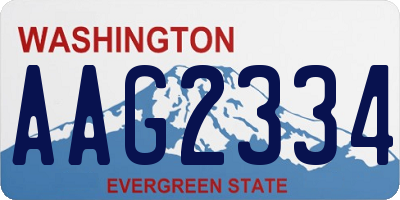 WA license plate AAG2334