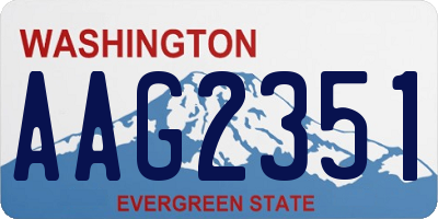 WA license plate AAG2351