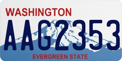 WA license plate AAG2353