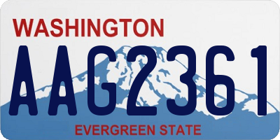 WA license plate AAG2361