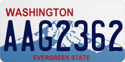 WA license plate AAG2362