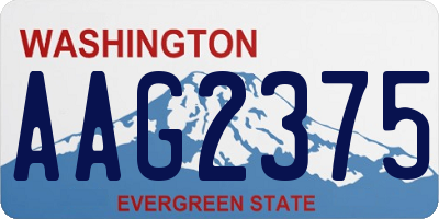 WA license plate AAG2375