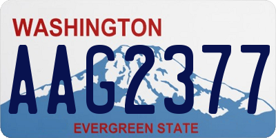 WA license plate AAG2377