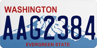 WA license plate AAG2384