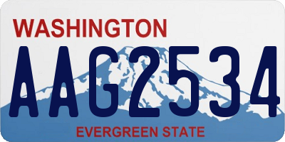 WA license plate AAG2534