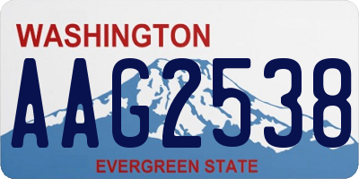 WA license plate AAG2538