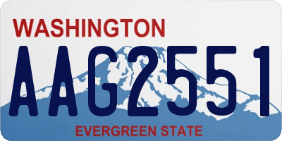 WA license plate AAG2551