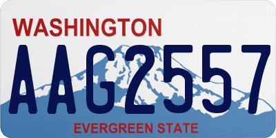 WA license plate AAG2557