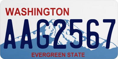 WA license plate AAG2567