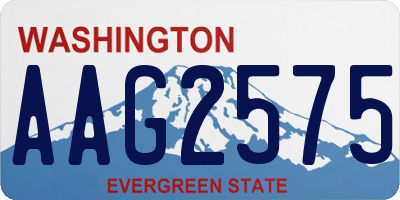 WA license plate AAG2575