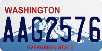 WA license plate AAG2576