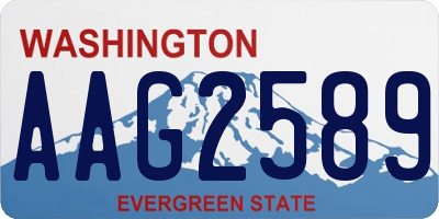 WA license plate AAG2589