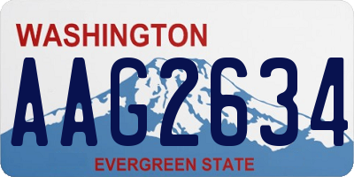 WA license plate AAG2634